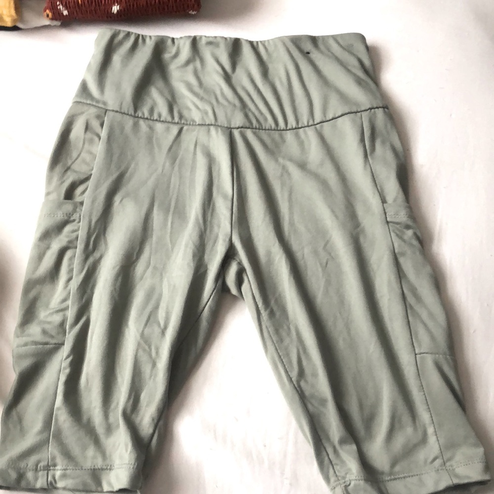 Olive green biker shorts size medium